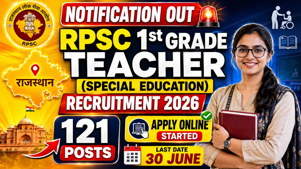 RPSC 1st Grade Special Teacher Recruitment 2026