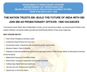 SBI PO Notification 2026