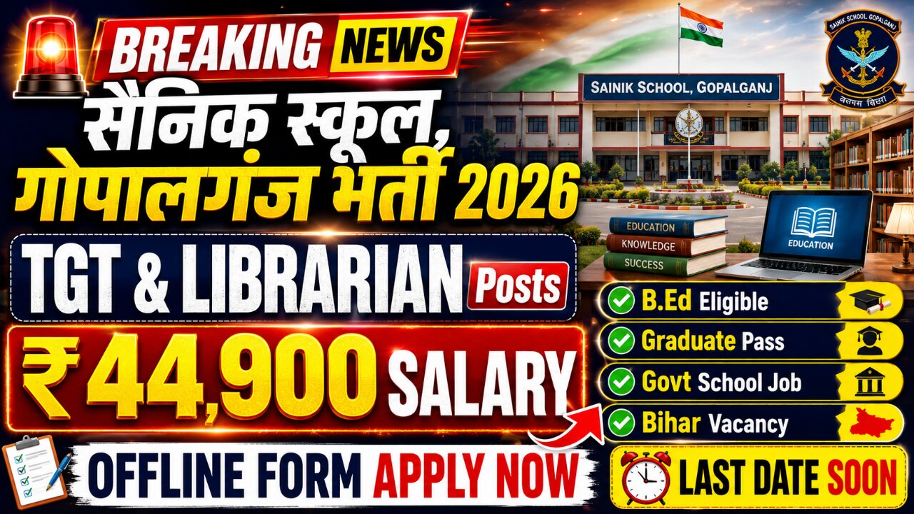 Sainik School Gopalganj Bharti 2026