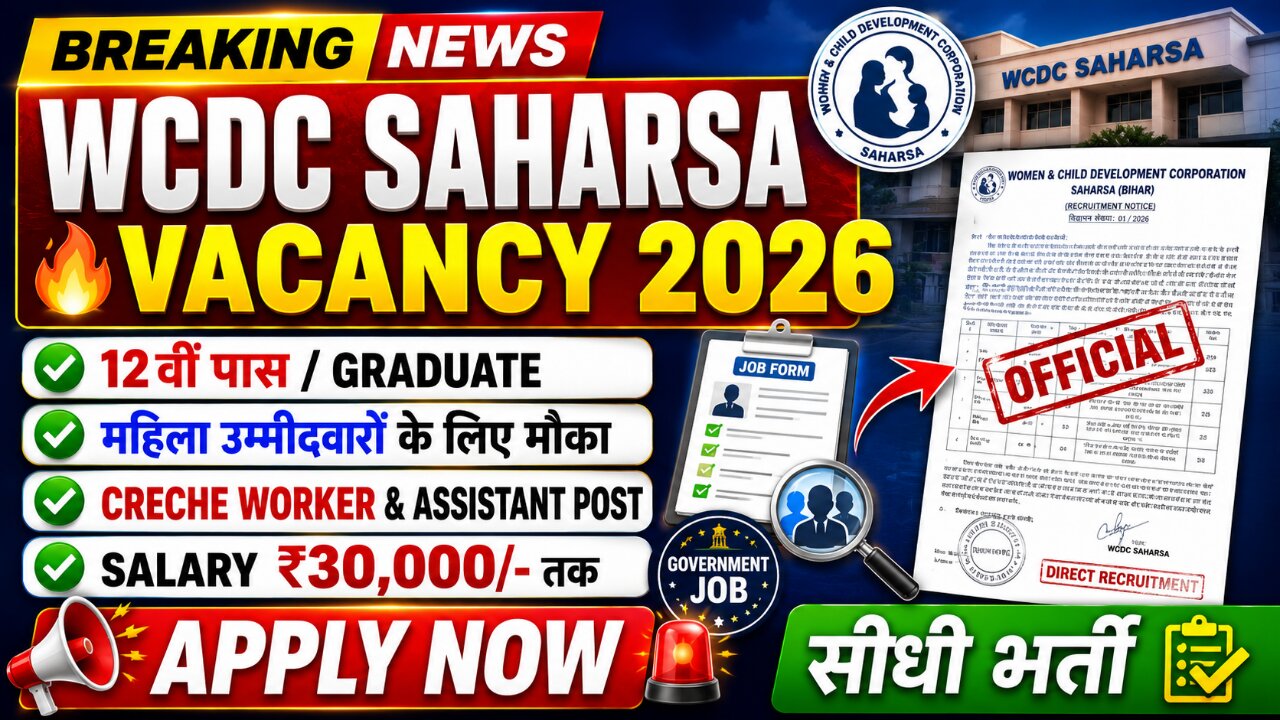 WCDC Saharsa Vacancy 2026